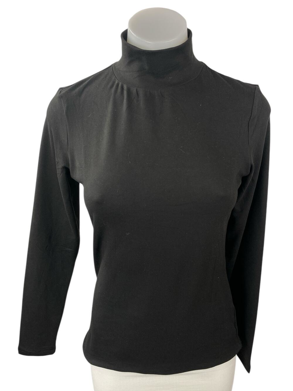 NEW Ekouaer Womens Black Mock Neck Long Sleeve Slim Casual T-Shirt Sweater Top S